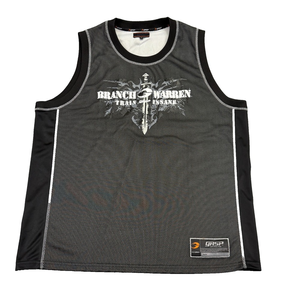 Gasp Mesh Tank Top Mens Size Large Branch Warren Train Insane Jersey EUC